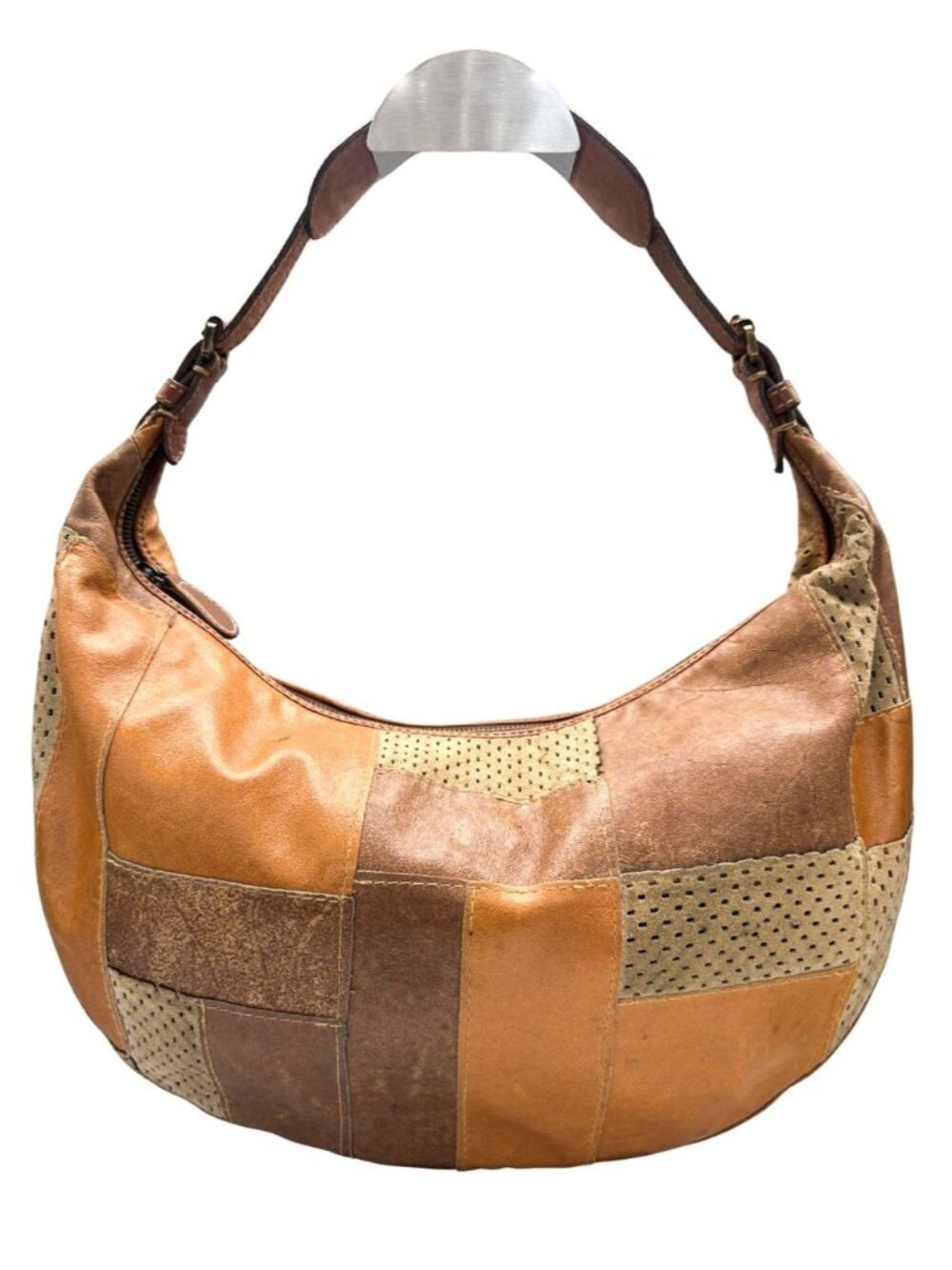 Christian Dior 2002 Galliano Patchwork Leather Hobo Shoulder Bag